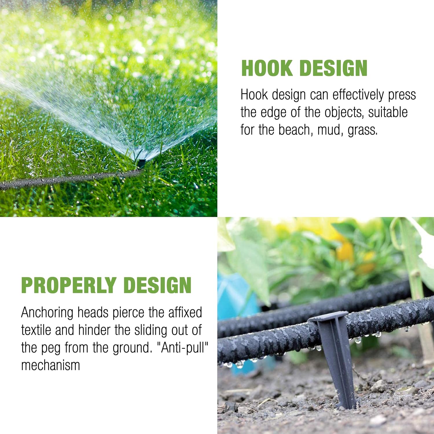 Aqua Drop Soaker Garden Hose – 15m Flexible Hose Pipe – Premium Recycled Rubber Irrigation Pipe with 20 Soaker Hose Pegs – Efficient Plant Watering – Ideal for Home Garden