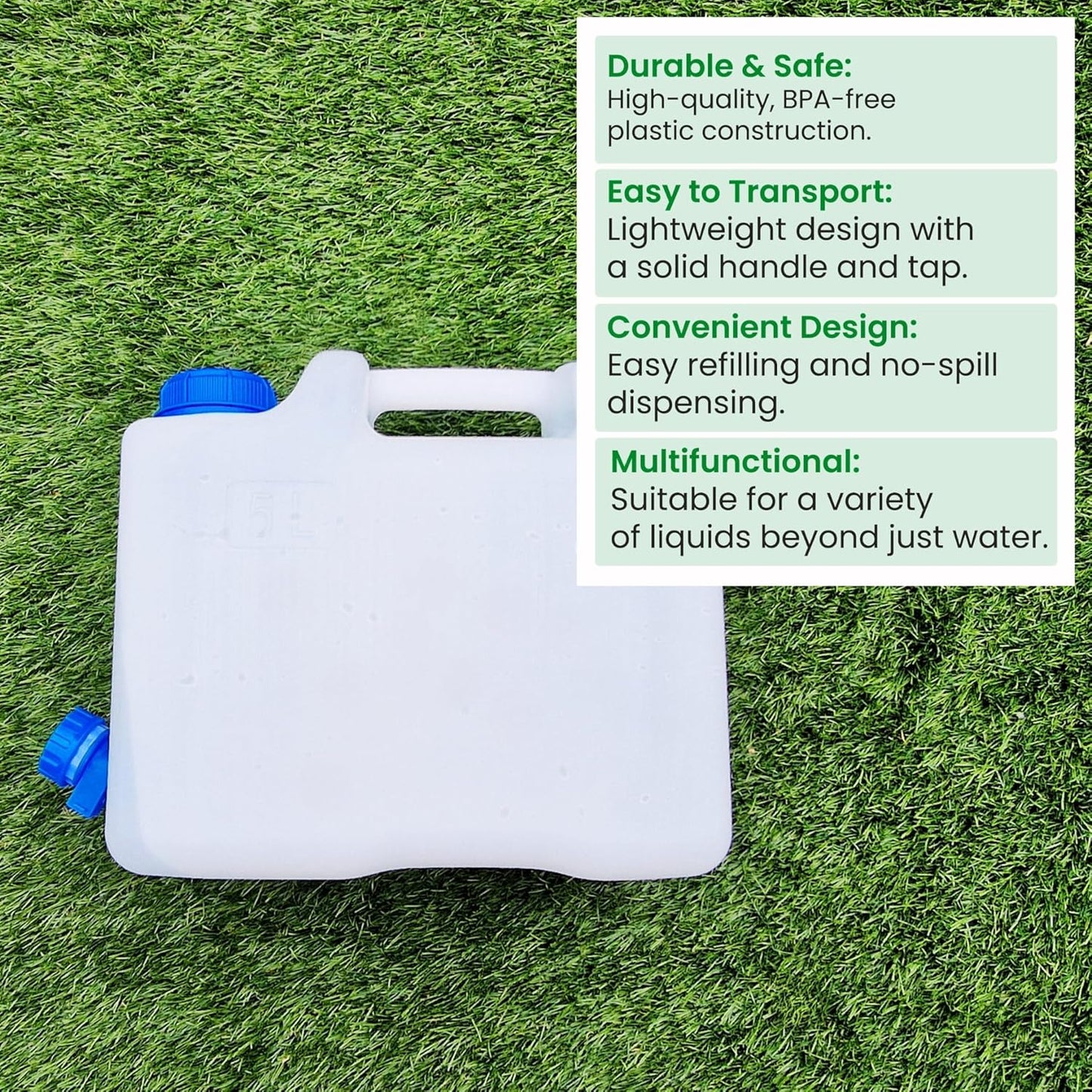 Versatile Water Storage Containers with Spigot 5L-20L Perfect for Camping, Emergencies & More