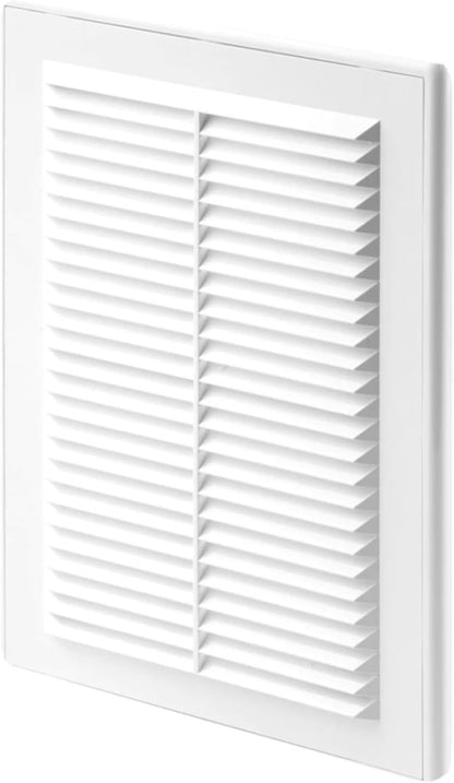 White Air Vent Cover Wall Vent for Interior & Exterior with Insect Grid Fly Net
