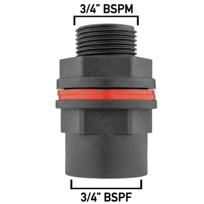Garden Water Butt Rain Barrel Tap Kit 3/4" Adaptor for 26mm Holes and PTFE Sealing Tape included for a Leak-Proof Seal