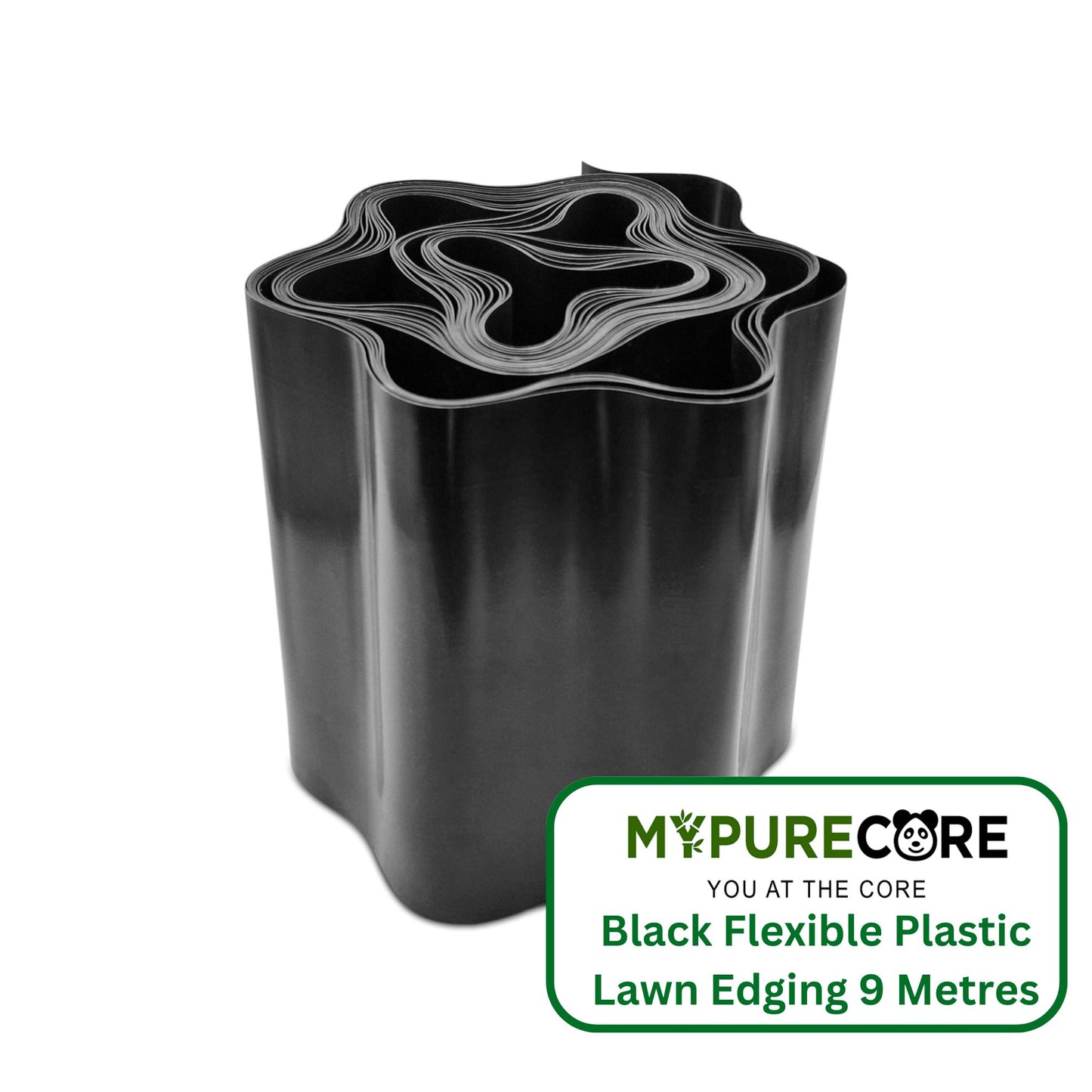 Black Flexible Plastic Lawn Edging 9 Metres - Durable, Weatherproof, and Frost-Resistant! 15cm