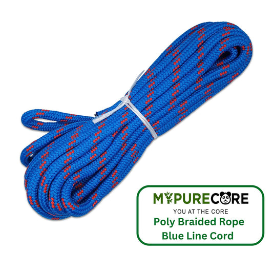 10mm Poly Braided Rope – 10m of Blue Line Cord – Reliable and Resilient Paracord for Multiple Tasks