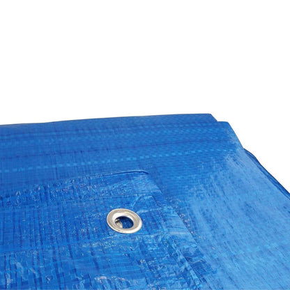 Blue Tarpaulin 50GSM Tarp Sheet + 10 Bungee Balls Camping Garden Cover