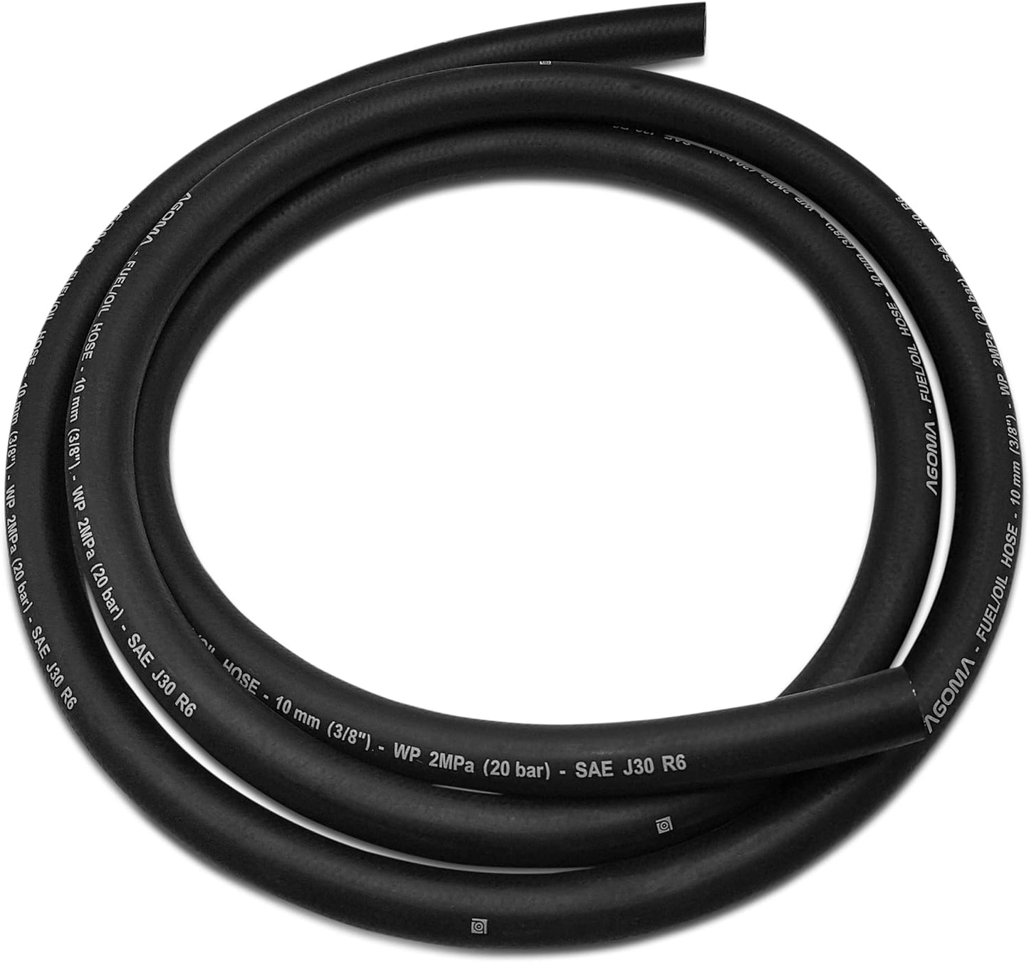 10mm Fuel Hose – Reinforced Rubber Hose for Fuel, Diesel, Petrol, Water – Oil-Resistant Flexible Pipe for Engine Fuels, Industrial Use – 2m Reinforced Rubber Pipe Hose