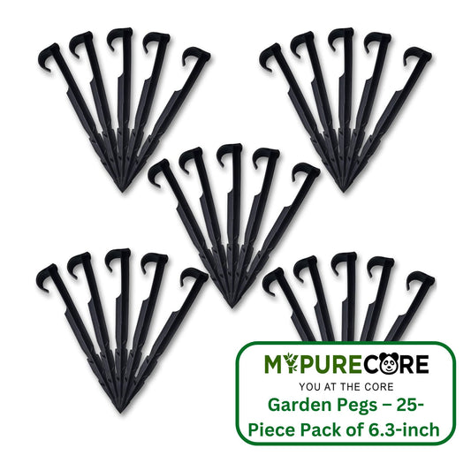 Garden Pegs – 25-Piece Pack of 6.3-inch Ground Pegs for Irrigation System – Ground Anchors for Drip Watering Line – Strong and Durable Anchor Pegs – Ideal for Any Type of Soil