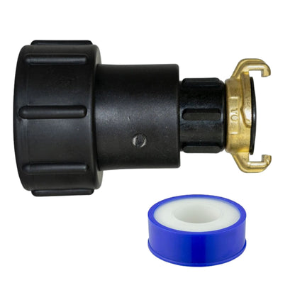 IBC 2" S60X6 Tank Extender Adaptor 360° Swivel Extension Tap Options + PTFE Tape
