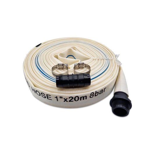 Ultimate Heavy Duty Discharge Hose Pipe Set - 20m x 25mm Diameter, Complete with 2 Clips, Joiner Coupler, and Pond Connector
