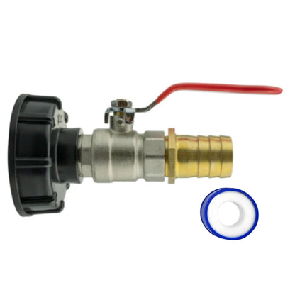 IBC 2” S60X6 Cap with Lever Valve & 25mm Brass Barb - and PTFE Tape – Durable Leak-Proof Plumbing Solution