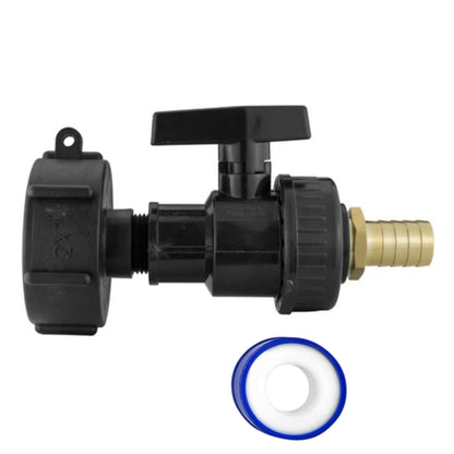 IBC S60x6 Threaded Adapter Cap + Full Flow Valve + Outlet Options + PTFE Tape