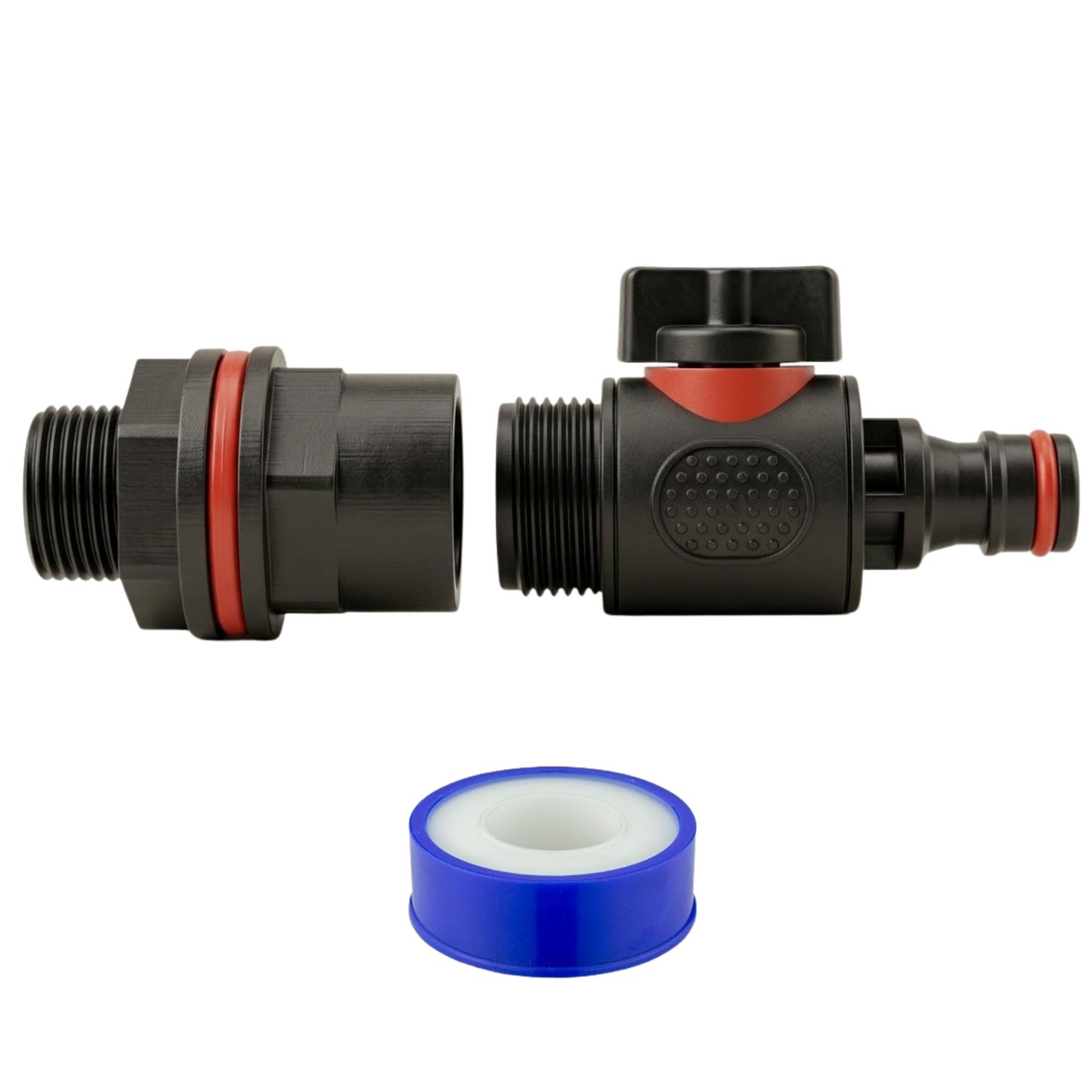 Garden Water Butt Rain Barrel Tap Kit 3/4" Adaptor for 26mm Holes and PTFE Sealing Tape included for a Leak-Proof Seal