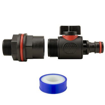 Garden Water Butt Rain Barrel Tap Kit 3/4" Adaptor for 26mm Holes and PTFE Sealing Tape included for a Leak-Proof Seal