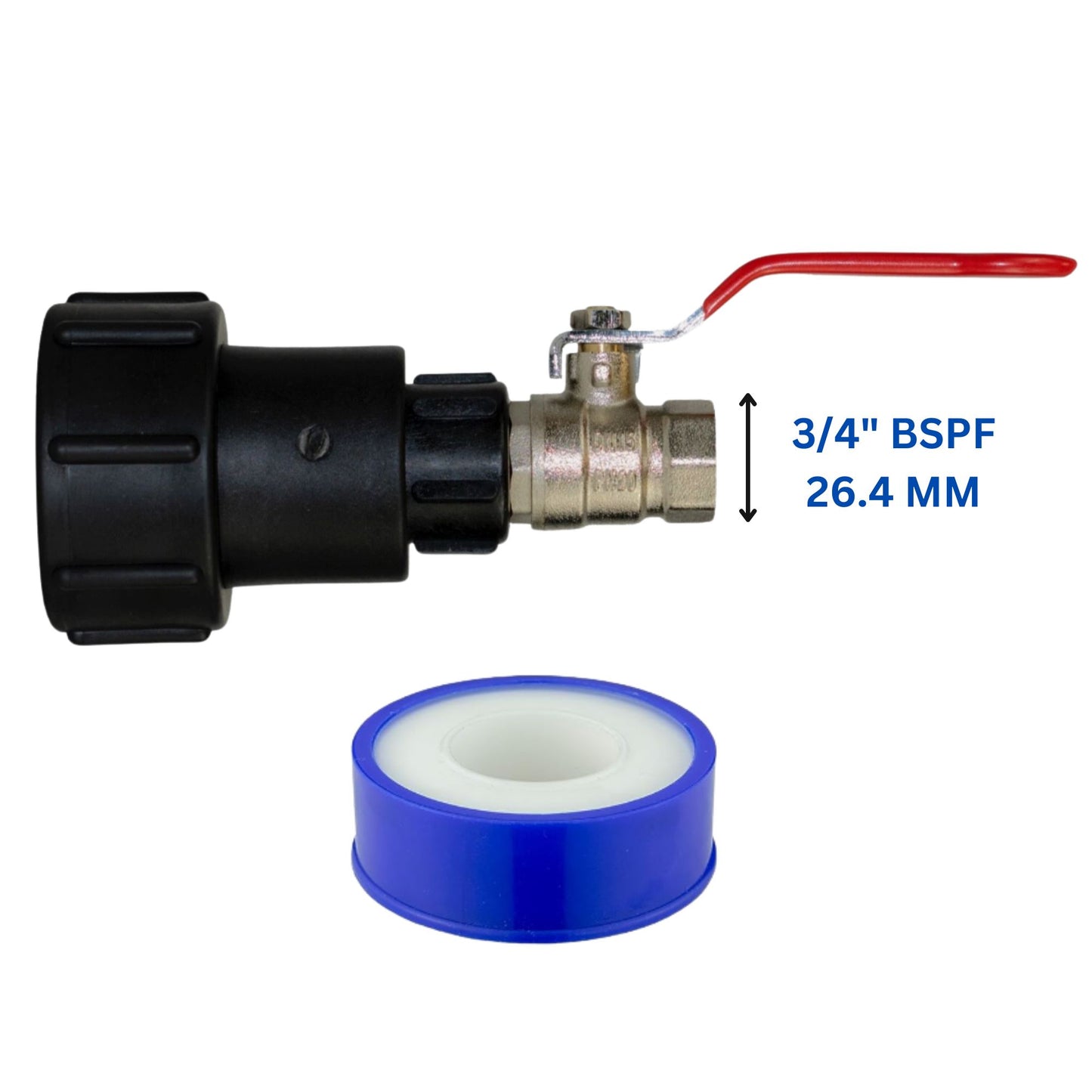 IBC 2" S60X6 Tank Extender Adaptor 360° Swivel Extension Tap Options + PTFE Tape