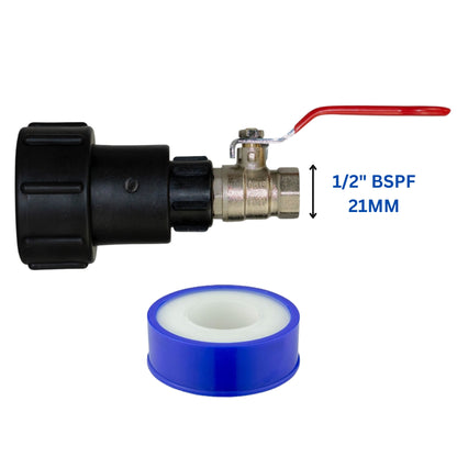 IBC 2" S60X6 Tank Extender Adaptor 360° Swivel Extension Tap Options + PTFE Tape
