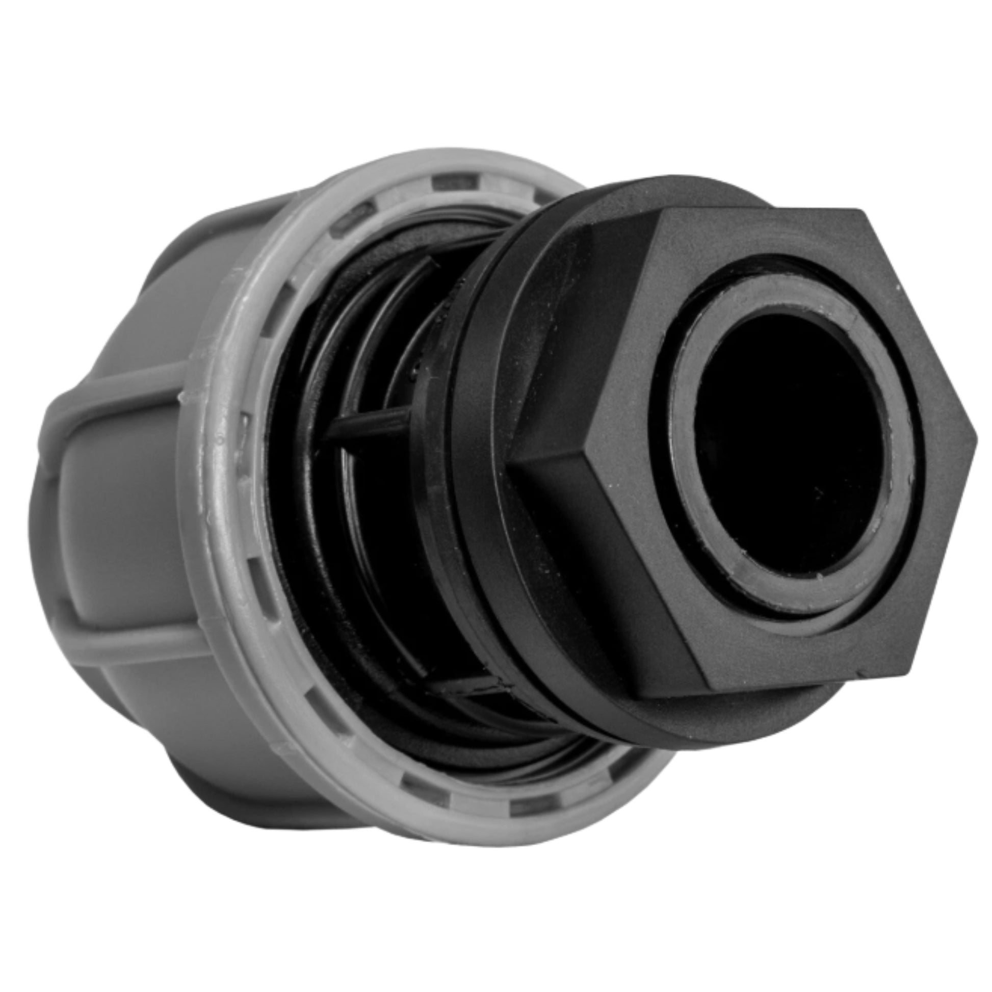 MDPE Water Tank Outlet Fitting with Nut & Washer – 20mm & 25mm Pipe Connector
