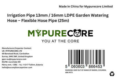 Supply Pipe for Irrigation Pipe 13mm / 16mm LDPE Garden Watering Hose – Heavy Duty UV Resistant Black Tubing Roll for Drip System, Greenhouse, Outdoor Plant Irrigation – Flexible Hose Pipe