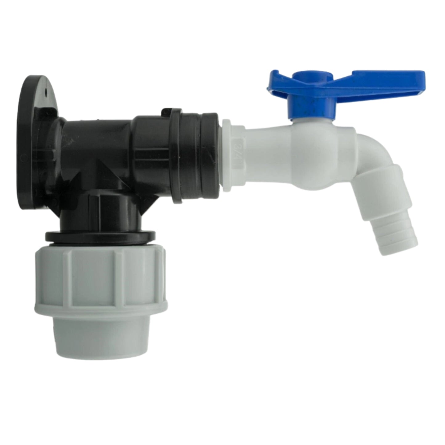 MDPE Wall Flange Plate + Compatible Quick Connect Tap Kits Fitting 20mm/25mm