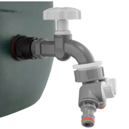 Water Butt Tap Adapter Kit for Rain Barrel & Water Tank – Hose Connector, Tap Options & PTFE Tape