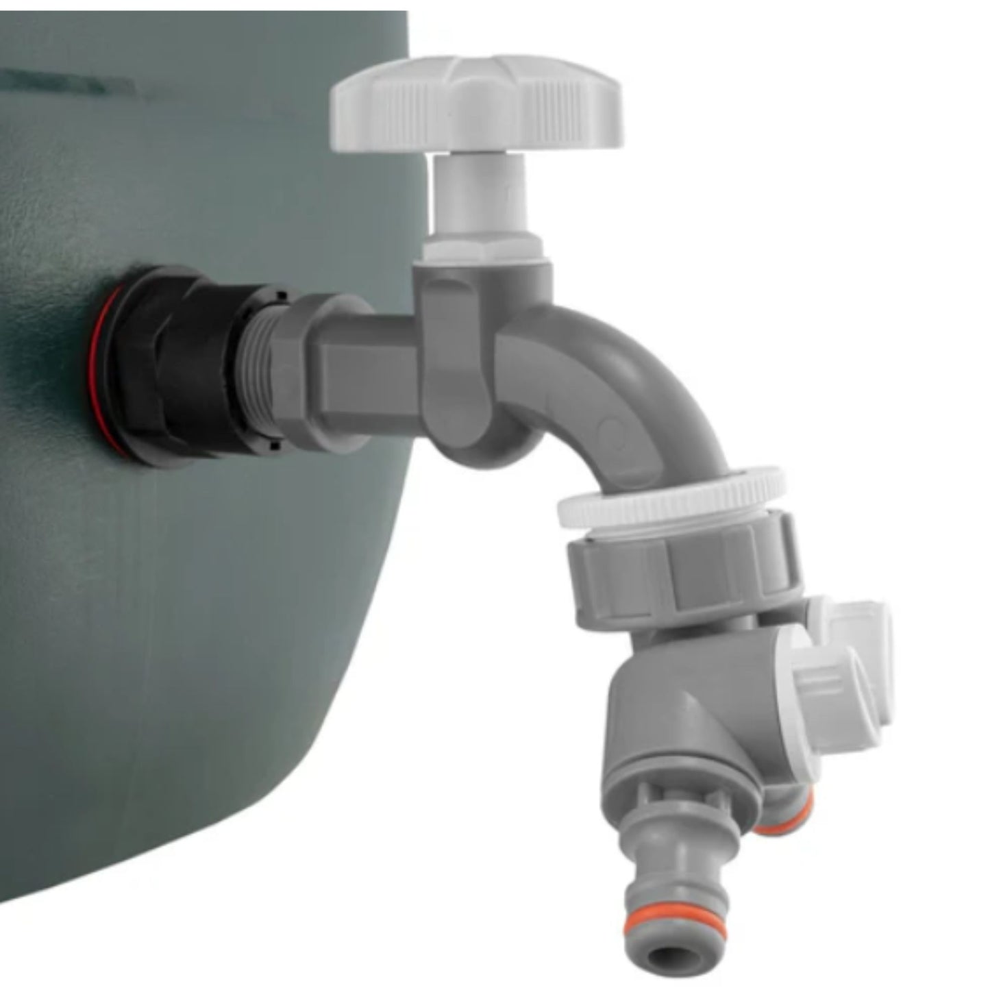 Water Butt Barrel Tap Connector Kit with Drill Hole Saw Cutter – Adapter Hose Fitting with Tap Options & PTFE Tape for Rain Barrel, Water Tank & Garden Use