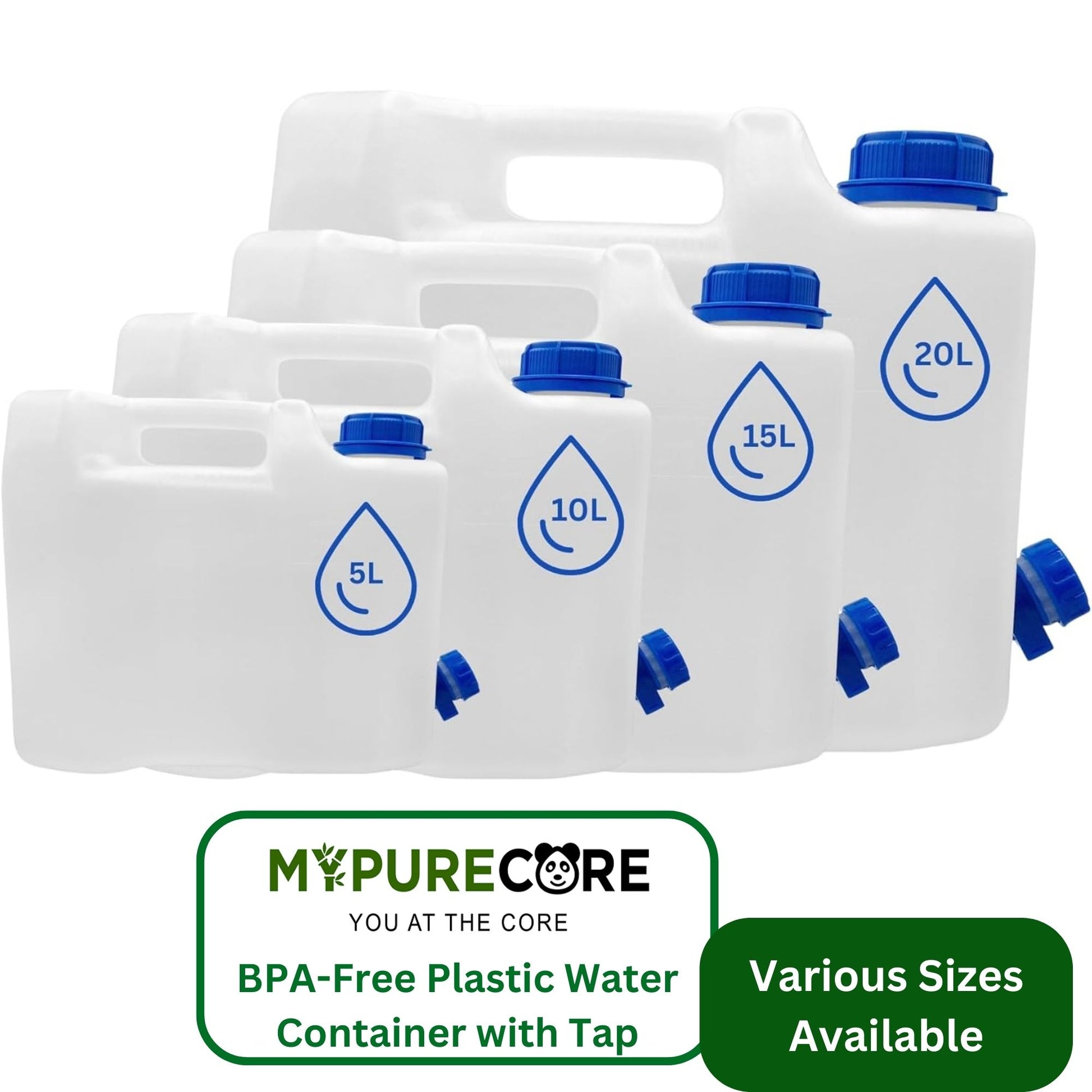 Versatile Water Storage Containers with Spigot 5L-20L Perfect for Camping, Emergencies & More
