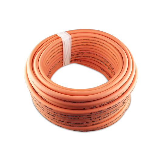 4m 8mm Premium High-Pressure Gas Hose Pipe with 2 Clips – Durable LPG Propane/Butane Pipe, Stamped with Manufacture Date, for BBQ, Caravan, Camping, Cookers, Heaters, Grill and Gas Bottles