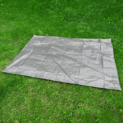 Gray Tarpaulin 50GSM Tarp Sheet + 10 Bungee Balls Camping Garden Cover