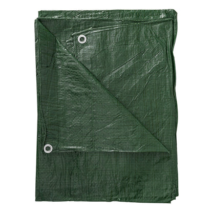 Green Tarpaulin Sheet 50GSM Lightweight Tarp + 10 Bungee Balls Garden Camping