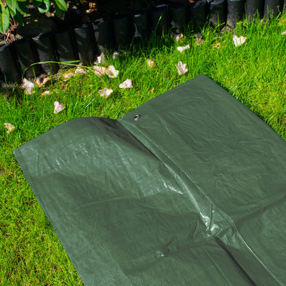 Green Tarpaulin 90GSM Heavy Duty, Waterproof Cover + 10 Bungee Balls - Durable Sheet for Garden, Trailer, Caravan, Camping, Home, Outdoor