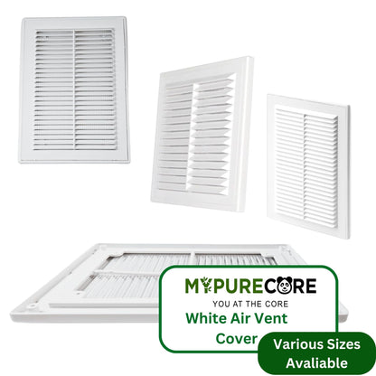 White Air Vent Cover Wall Vent for Interior & Exterior with Insect Grid Fly Net