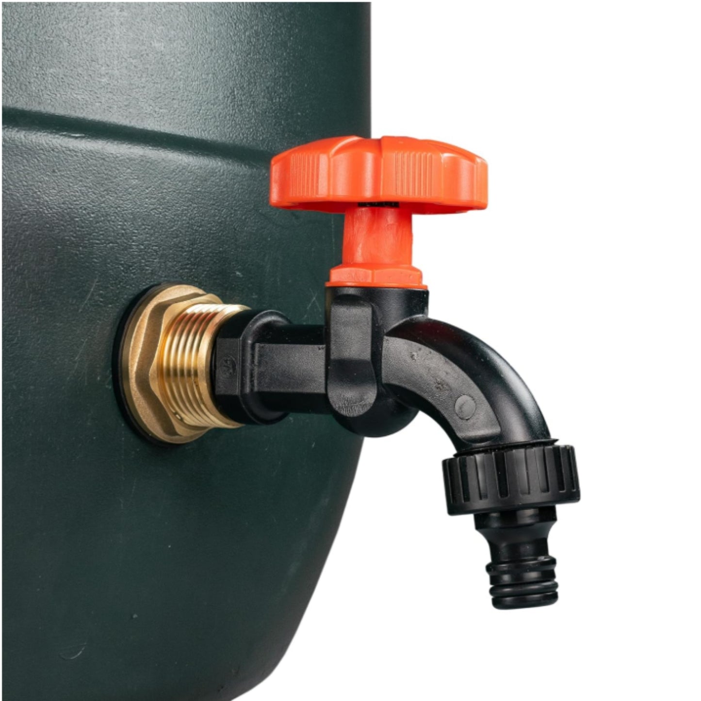 Water Butt Brass Kit 3/4" BSP to 1/2" with Drill Bit – Heavy-Duty Brass Tank Connector with Black Dial Tap for Rainwater Harvesting & Water Storage