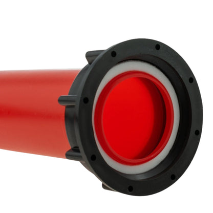 IBC Water Tank Downward Spout Connector - 2" Red Angle Outlet with Cap
