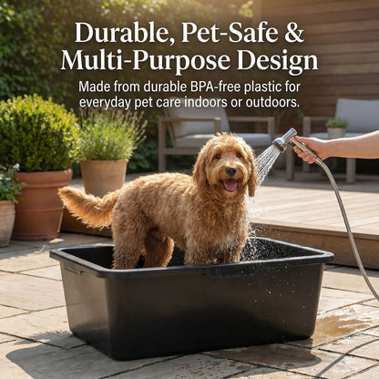 Heavy Duty 90L Dog Bath Tub Pet Washing Pool with Drain Plug and Hose Connector Large Plastic Dog Wash Tub for Indoor Outdoor Grooming Cooling Pool Multi Colour