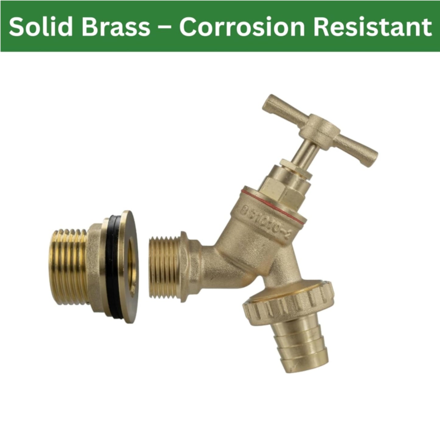 Water Butt Brass Kit 3/4" BSP to 1/2" – Heavy-Duty Brass Tank Connector with Tap Options for Rainwater Harvesting & IBC Containers