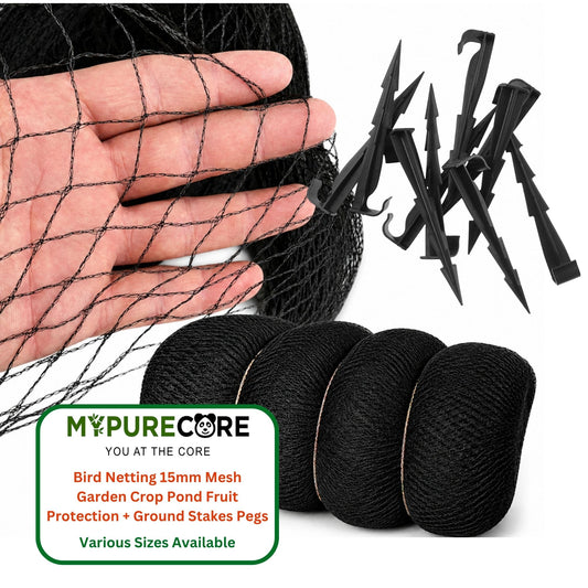 Bird Netting 15mm Mesh with Ground Stake Pegs Garden Crop Pond Fruit Protection