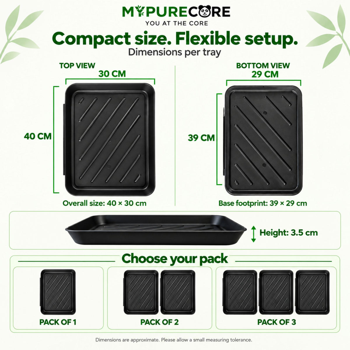 Tray Mat Rectangular Multi-Purpose Plastic – 40 x 30 x 3.5cm