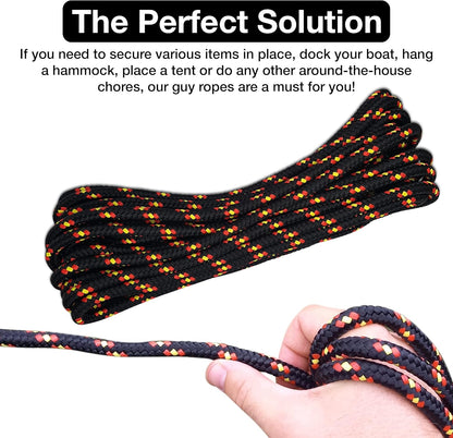 black rope camping equipment