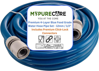 Food Grade Water Hose 10mm & 12mm - Hot & Cold Water Pipe Caravan, Boat & Garden