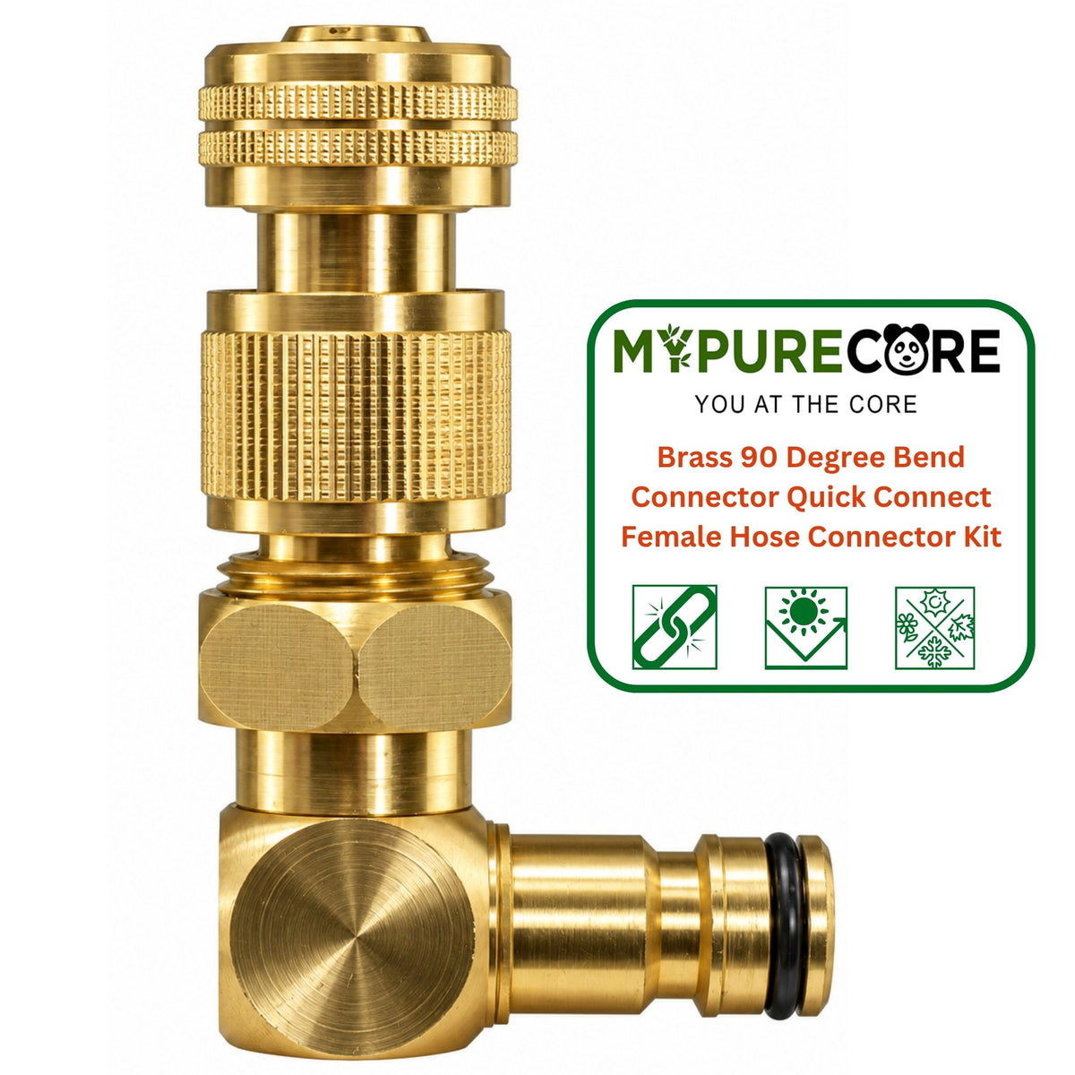 Brass 90 Degree Bend Connector Quick Connect Female Hose Connector Kit