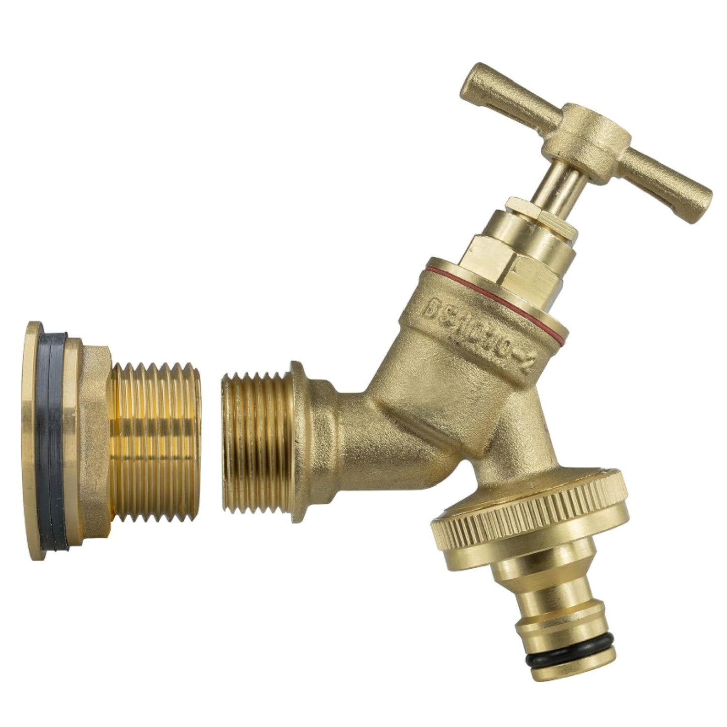 Solid Brass Water Butt Outlet Connector Threaded Adaptor with Washers, Nut & PTFE Tape for Rain Barrels, Tanks & Water Storage Systems