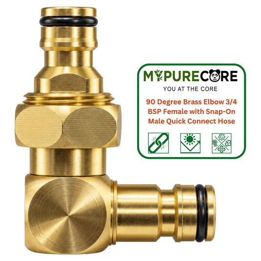 Brass 90° Elbow Connector 3/4 BSP Female Quick Connect Snap-On Male Garden Hose Fitting Adapter Kits