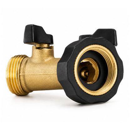 Double Tap Connector with Valve & Snap On Male 3/4" BSPF Brass Set