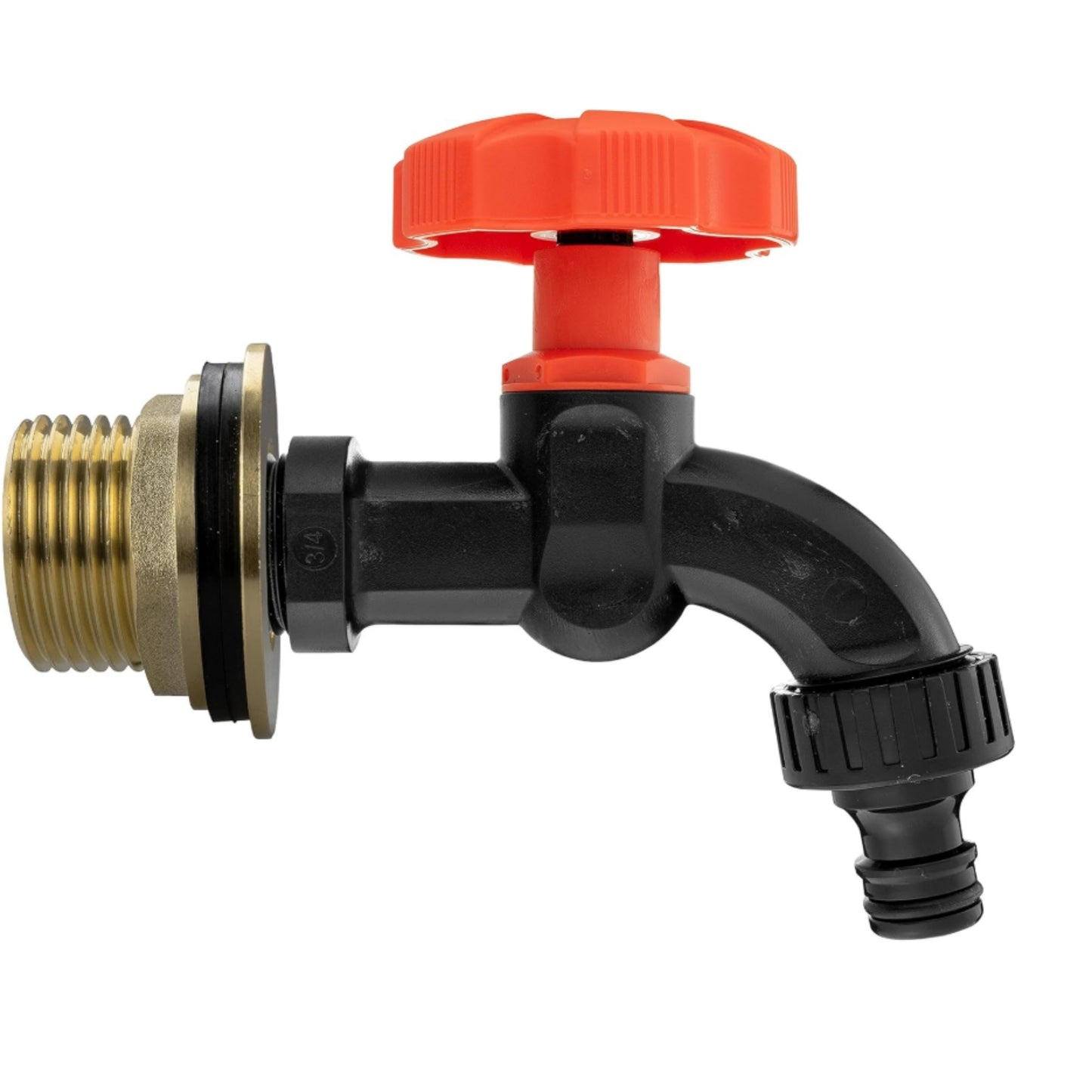 Heavy Duty Solid Brass Water Butt Outlet Connector with Dial Tap, Quick-Lock or Two-Way Splitter + PTFE Tape for Rain Barrels and Water Tanks