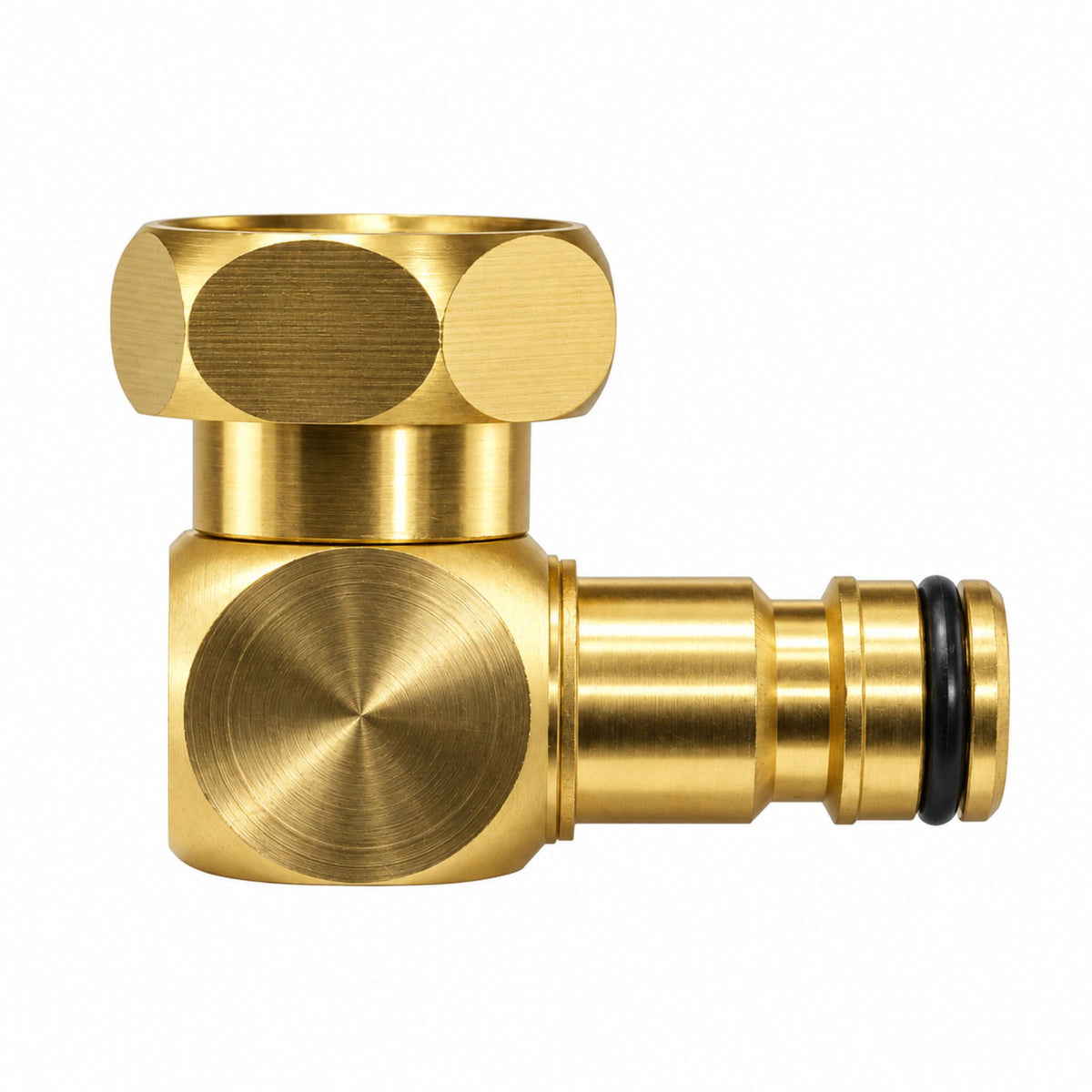 Garden Hose Yellow 6 Layer 1/2" with Brass Quick Connector & 90° Elbow Set
