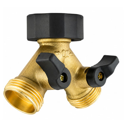 Double Tap Connector with Valve & Snap On Male 3/4" BSPF Brass Set