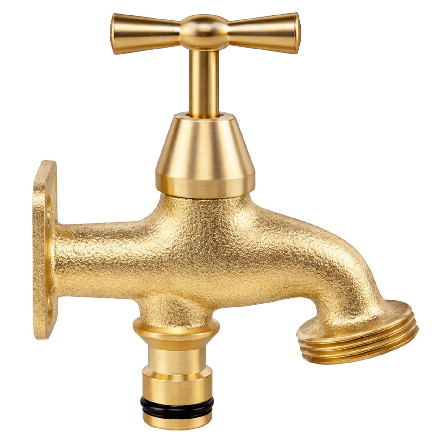 Brass Bib Tap 3/4" BSP Thread - Garden Tap with Quick Connect Inlet Outdoor