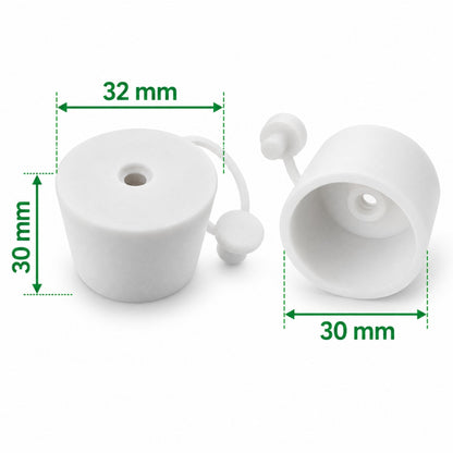 Fermentation Airlock Kit 6-Chamber Clear Plastic with White Rubber Bung KZ32 Cap Home Brew Wine Beer
