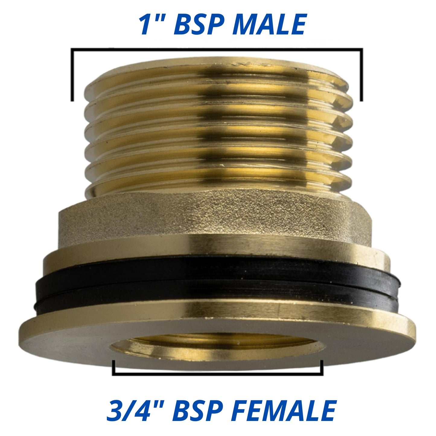 Water Butt Brass Kit 1" BSP to 3/4” – Heavy-Duty Brass Tank Connector with Black Dial Tap for Rainwater Harvesting, Barrels & Water Tanks