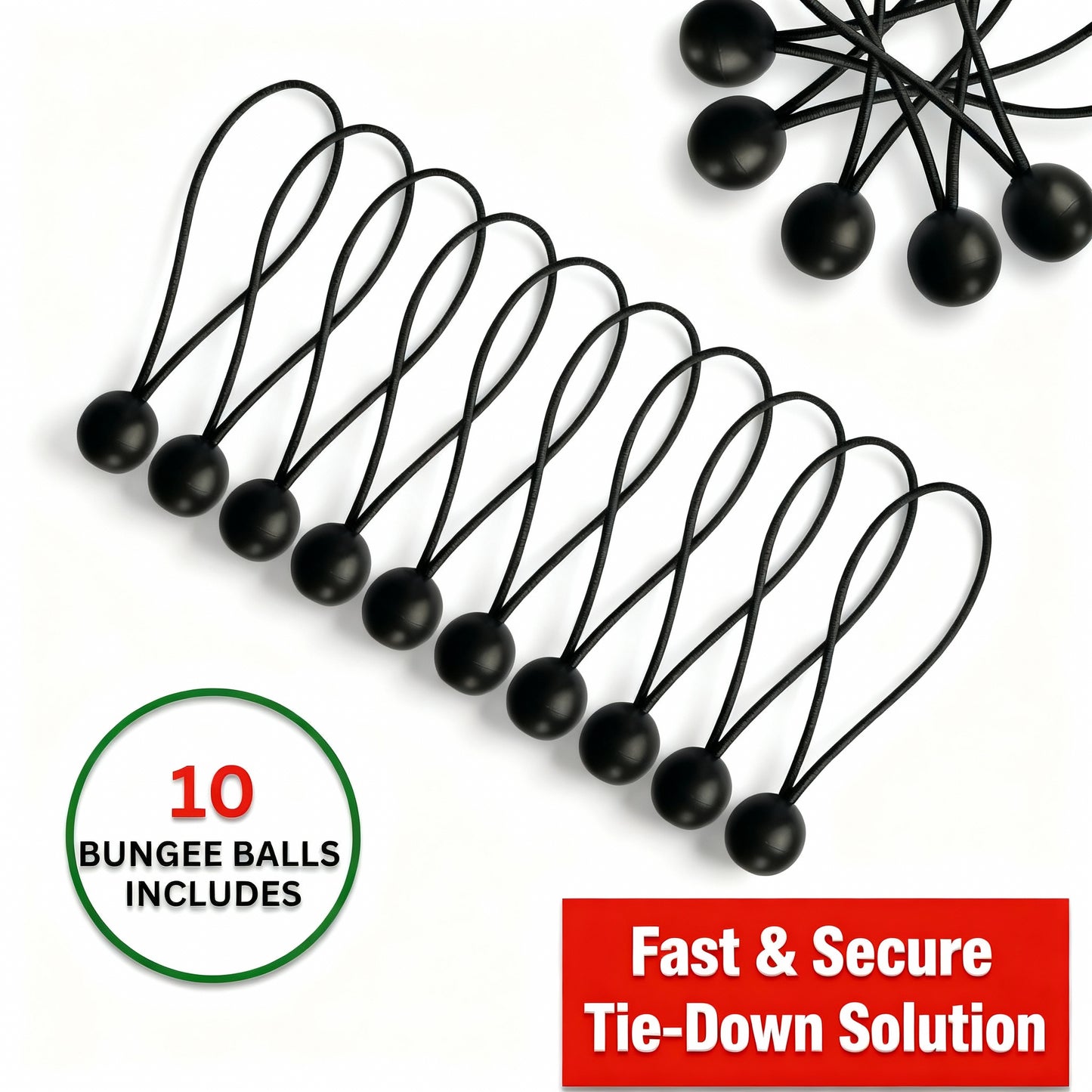 MYPURECORE Heavy Duty Waterproof Tarpaulin 260GSM Silver/Black Tarp with 10 Bungee Balls - Durable Weatherproof Tarp Sheet for Camping, Garden, Trailer, Tent & Outdoor Protection