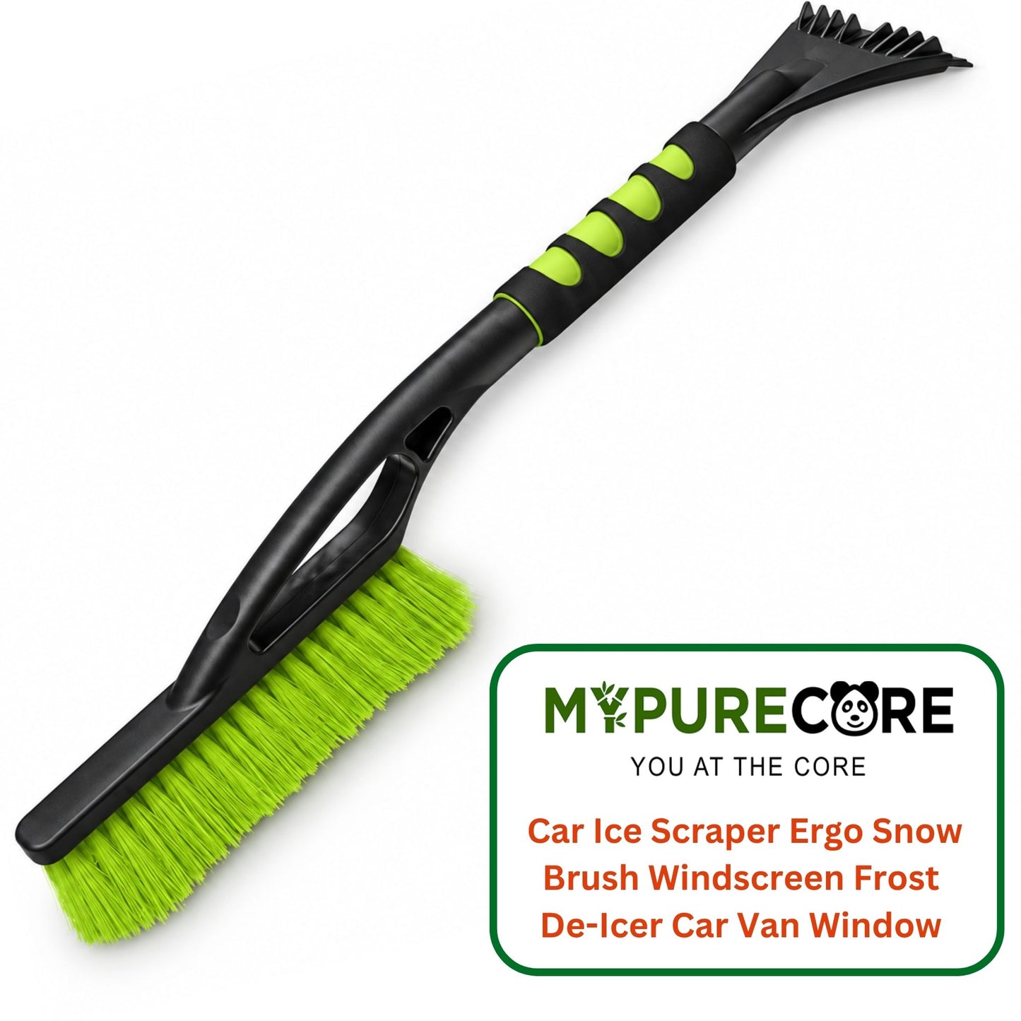 Ice Scraper Ergo Snow Brush Windscreen Frost De-Icer Car Van Window Green