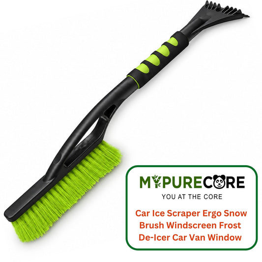 Ice Scraper Ergo Snow Brush Windscreen Frost De-Icer Car Van Window Green