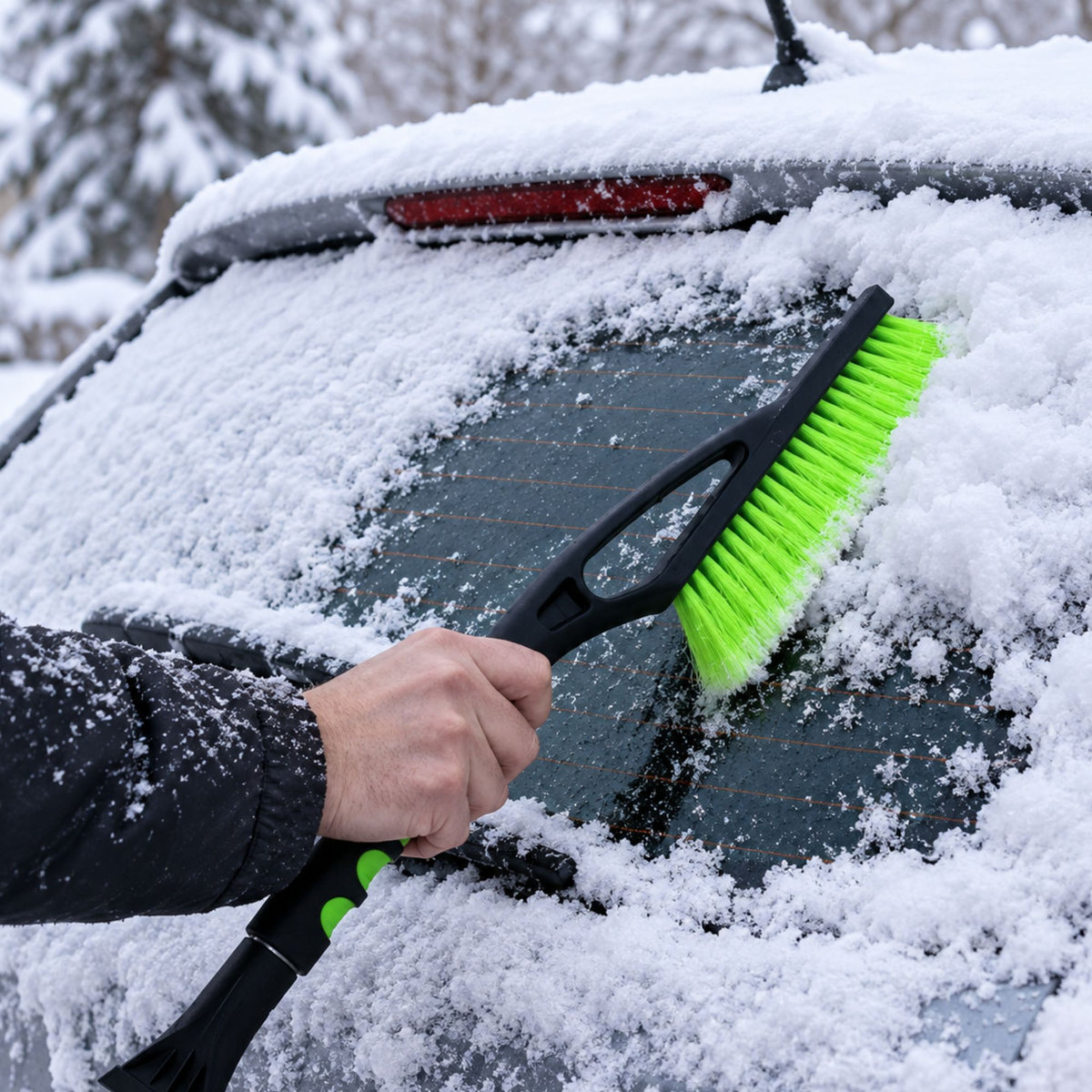 Ice Scraper Ergo Snow Brush Windscreen Frost De-Icer Car Van Window Green